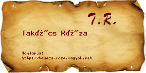 Takács Róza névjegykártya